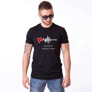 Tee shirt couple MY HEART BELONG TO 5 Tee shirt couple MY HEART BELONG TO 6