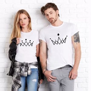 Tee shirt couple couronne Vtements assortis MyRoxxe 1
