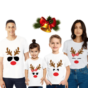 Tee shirt famille assorti cerf