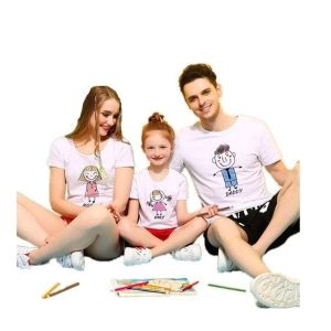 Tee shirt famille assorti dessin
