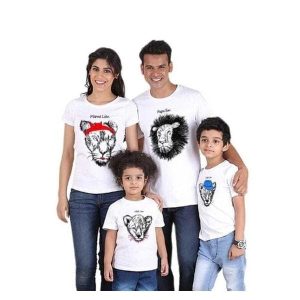 Tee shirt famille assorti lion