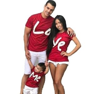 Tee shirt famille assorti love