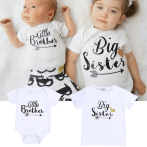 Tee shirt frere et soeur avec fleche