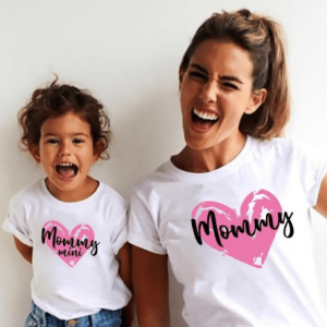 Tee shirt mere fille amour blanc