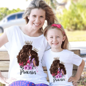 Tee shirt mere fille des princesses