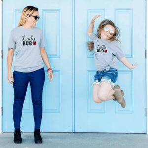 Tee shirt mere fille lady bug
