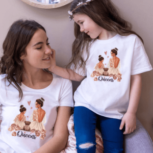 Tee shirt mere fille princesse