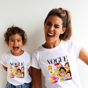 Tee shirt mere fille princesses folles