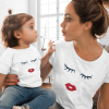 Tee shirt mere fille visage