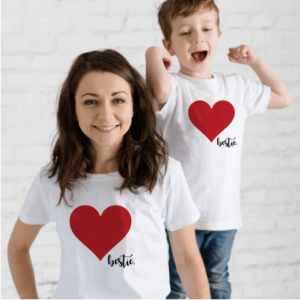 Tee shirt mere fils coeur