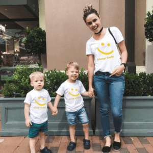 Tee shirt mere fils sourire