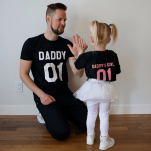 Tee shirt pere fille noir