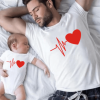 Tee shirt pere fils coeur qui bat