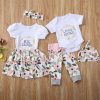 Tee shirt petites soeurs fleur