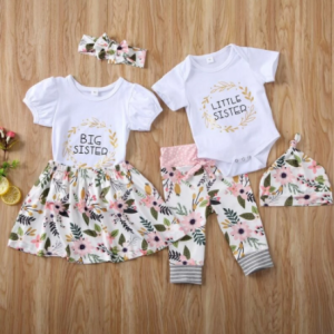 Tee shirt petites soeurs fleur