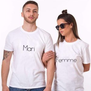 Tee shirt pour Couple Mari Femme Tenue assortie 1