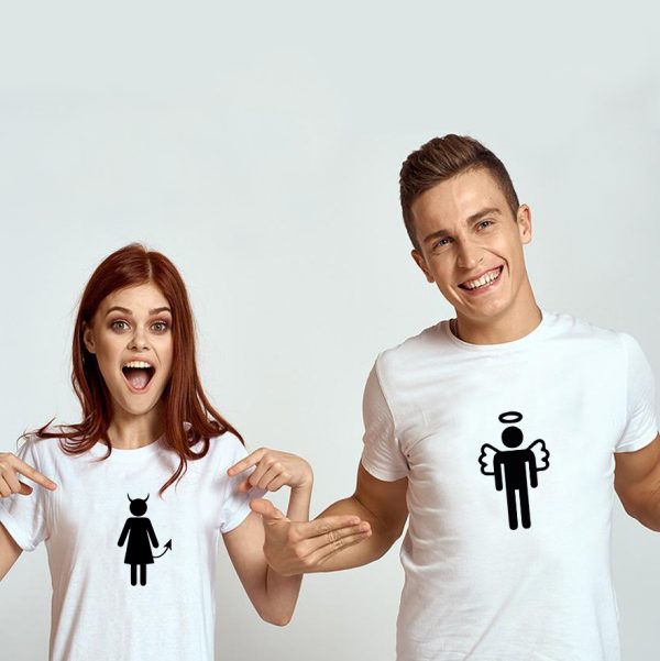 Tee-shirts Ange et Demon  Cadeaux Uniques pour Couples  Assortis Moi