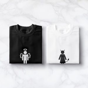 Tee shirts Ange et Demon Cadeaux Uniques pour Couples Assortis Moi 3