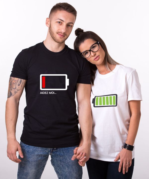 Tee-shirts Couple Batterie – Cadeau Couple Amusants