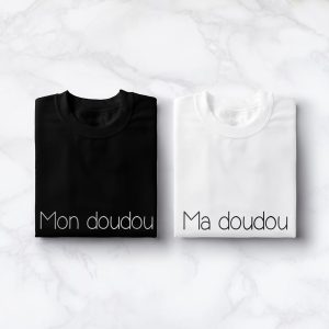 Tee-shirts Couple Mon doudou & Ma doudou Cadeau Assortis Moi 2 Tee shirts Couple Mon doudou Ma doudou Cadeau Assortis Moi 3