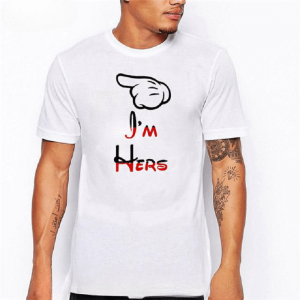 Tshirt de Couple Blanc Imprime pour les Deux Amoureux 3 Tshirt de Couple Blanc Imprime pour les Deux Amoureux 4
