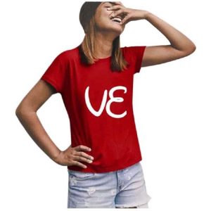 Tshirt pour Couple Col Rond Rouge Love 1 Tshirt pour Couple Col Rond Rouge Love 2
