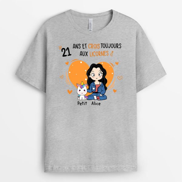 18 Ans Et Crois Toujours Aux Licornes – Cadeau Personnalise  T-shirt Personnalise pour Anniversaire