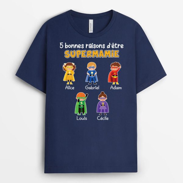 3 Bonnes Raisons D’Etre Super Maman – Cadeau PersonnalisE  T-shirt Pour Famille