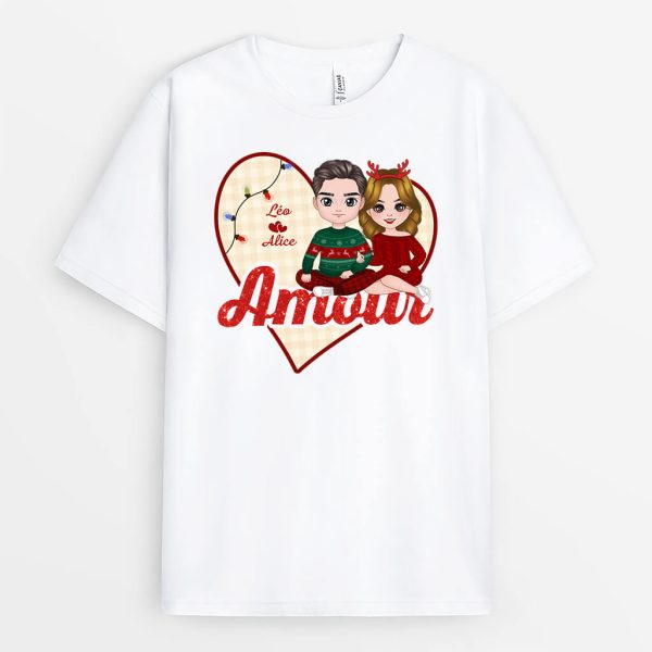 Amour – Cadeau Personnalise  T-shirt pour Noel