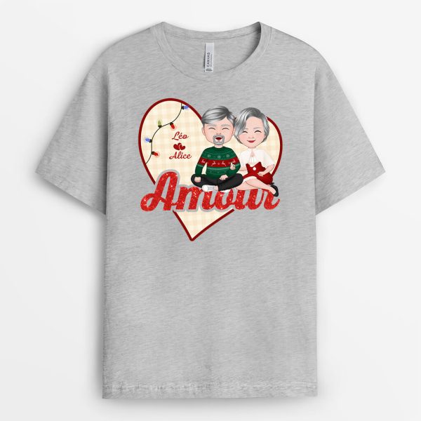 Amour – Cadeau Personnalise  T-shirt pour Noel