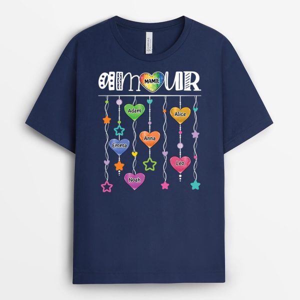 Amour Fil de Coeur Colore – Cadeau Personnalise  T-shirt pour Femme