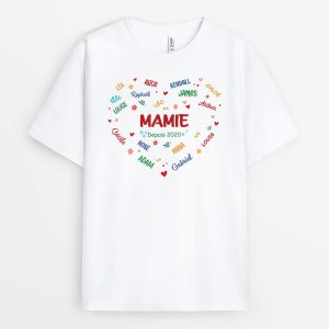 Amour Mamie Maman – Cadeau Personnalise T-shirt pour Femme Amour Mamie Maman – Cadeau Personnalise T-shirt pour Femme