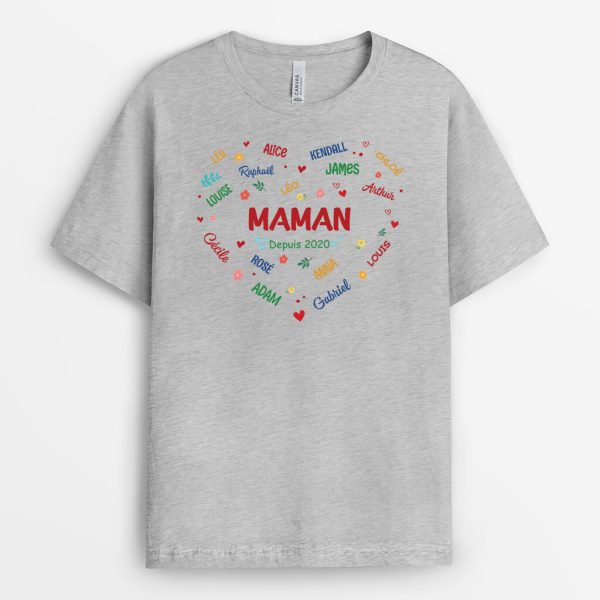 Amour Mamie Maman – Cadeau Personnalise  T-shirt pour Femme