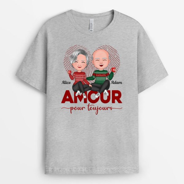 Amour Pour Toujours – Cadeau Personnalise  T-shirt pour Couples Amoureux