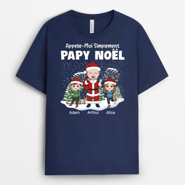 Appelle-Moi Simplement Papa Noel Neige – Cadeau Personnalise  T-shirt pour Noel