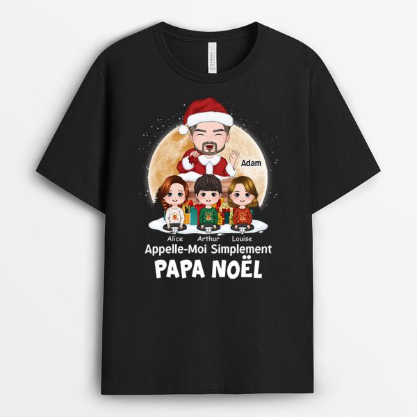 Appelle-Moi Simplement Papa Noel – Cadeau Personnalise T-shirt pour Noel