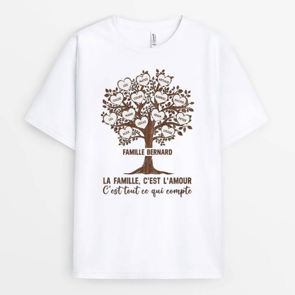 Arbre de Famille – Cadeau Personnalise  T-shirt pour Famille