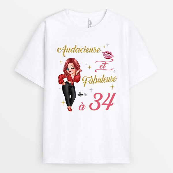 Audacieuse et Fabuleuse – Cadeau Personnalise  T-shirt pour MamanMamie