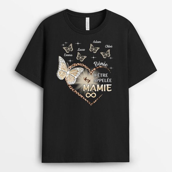 Benie D’Etre Appelee Mamie – Cadeau Personnalise  T-shirt pour Mamie