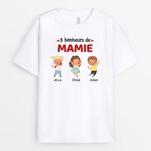 Bonheurs De Mamie Maman – Cadeau Personnalise T-shirt pour Maman Mamie Bonheurs De Mamie Maman – Cadeau Personnalise T-shirt pour Maman Mamie