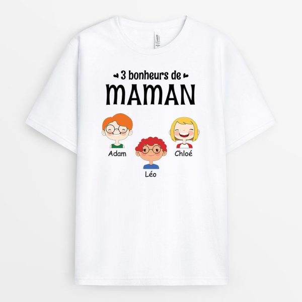 Bonheurs de Maman Mamie – Cadeau Personnalise T-shirt pour Maman Mamie