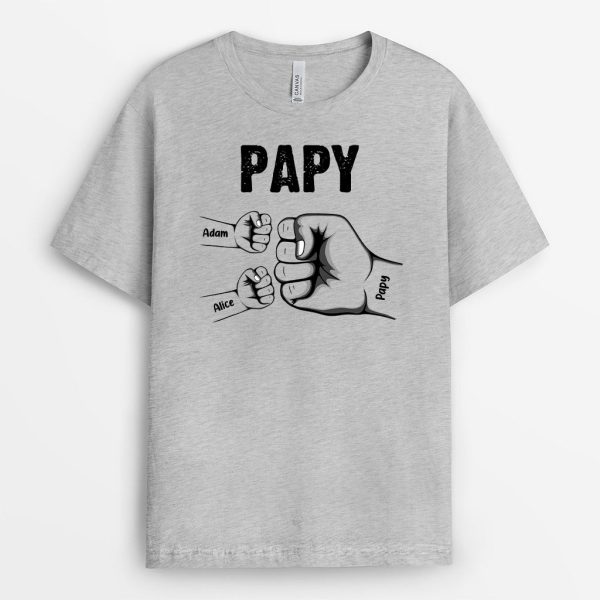 Bosse De Poing de Papa Papi Enfants – Cadeau Personnalise  T-shirt pour PapaPapi