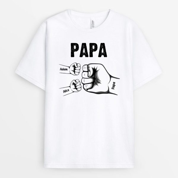 Bosse De Poing de Papa Papi Enfants – Cadeau Personnalise  T-shirt pour PapaPapi