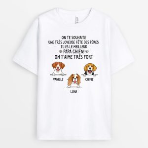 Cadeau fete des peres – Cadeau Personnalise T-shirt pour Amoureux des chiens Cadeau fete des peres – Cadeau Personnalise T-shirt pour Amoureux des chiens