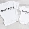 Cadeau naissance personnalise tee shirt super grand frere et body super petit frere, annonce grossesse, futur grand frere