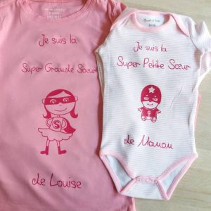 Cadeau naissance personnalise tee shirt super grande soeur et body super petite soeur , annonce grossesse, future grande soeur superhero Cadeau naissance personnalise tee shirt super grande soeur et body super petite soeur , annonce grossesse, future grande soeur superhero