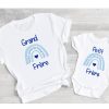Cadeau naissance tee shirt super grand frere et body super petit frere, annonce grossesse, futur grand frere, arc en ciel