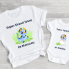 Cadeau naissance tee shirt super grand frere et body super petit frere collection dinosaure, cadeau grand frere personnalise