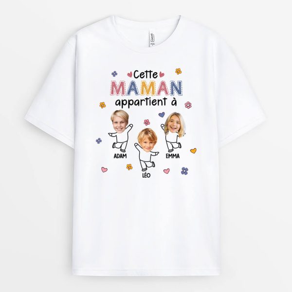 Ce Papa Appartient A Version Petite Fleur – Cadeau Personnalise  T-shirt pour Homme