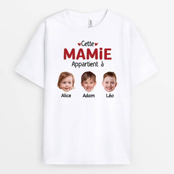 Ce Papa Appartient a Avec Tete – Cadeau Personnalise  T-shirt pour Papa